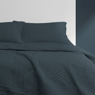 Finley Navy Quilted Coverlet Set by Ardor