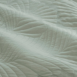 Molly Palm Green Quilted Quilt Cover Set by Ardor