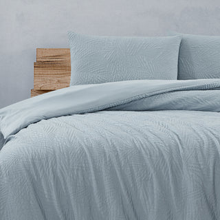 South Coast Pale Blue Embossed Quilt Cover Set by Ardor