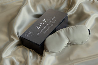 Silk Pillowcase and Eye Mask Gift Set SILVER NIGHTS by Ardor