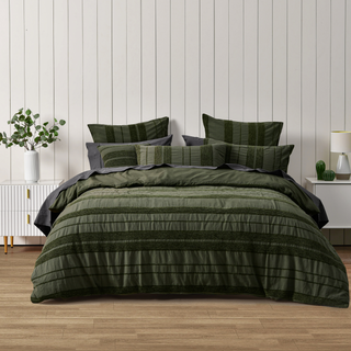 Avery Forest Green Quilt Cover Set By Bianca