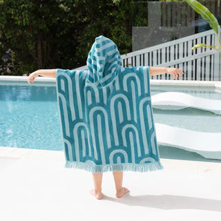 HiLo Kids Beach Poncho - Turquoise by Bambury
