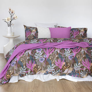 Hana Reversible Quilt Cover Set by Bambury