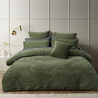 Navarro Olive Quilt Cover Set by Bianca