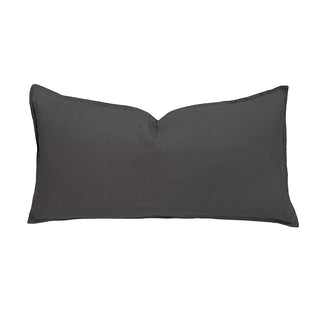 Linen Cushion - Long - Charcoal by Bambury