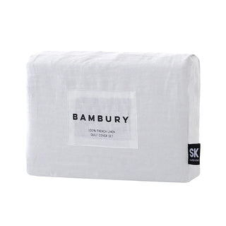 French Linen Quilt Cover Set by Bambury - Ivory