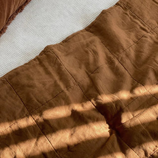 French Flax Linen HAZEL Quilted Coverlet by Bambury