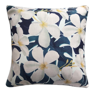 Cocoon Frangipani Navy Outdoor Cushion 50 x 50cm by Zaab
