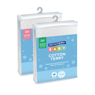 Cotton Terry Fitted Waterproof Cot Mattress Protector by Protect-A-Bed