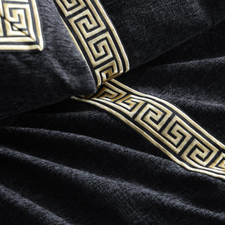 Olympia Black Quilt Cover Set by Davinci