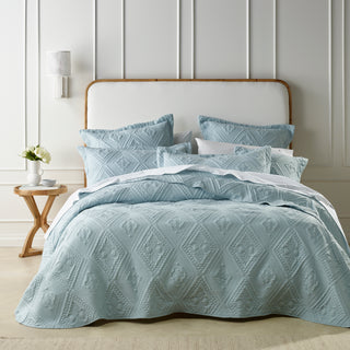 Aspen Sky Blue Bedspread Set By Bianca