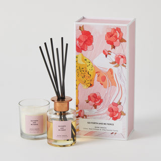 Go Forth And Be Fierce Candle & Diffuser Gift Set by Pilbeam Living