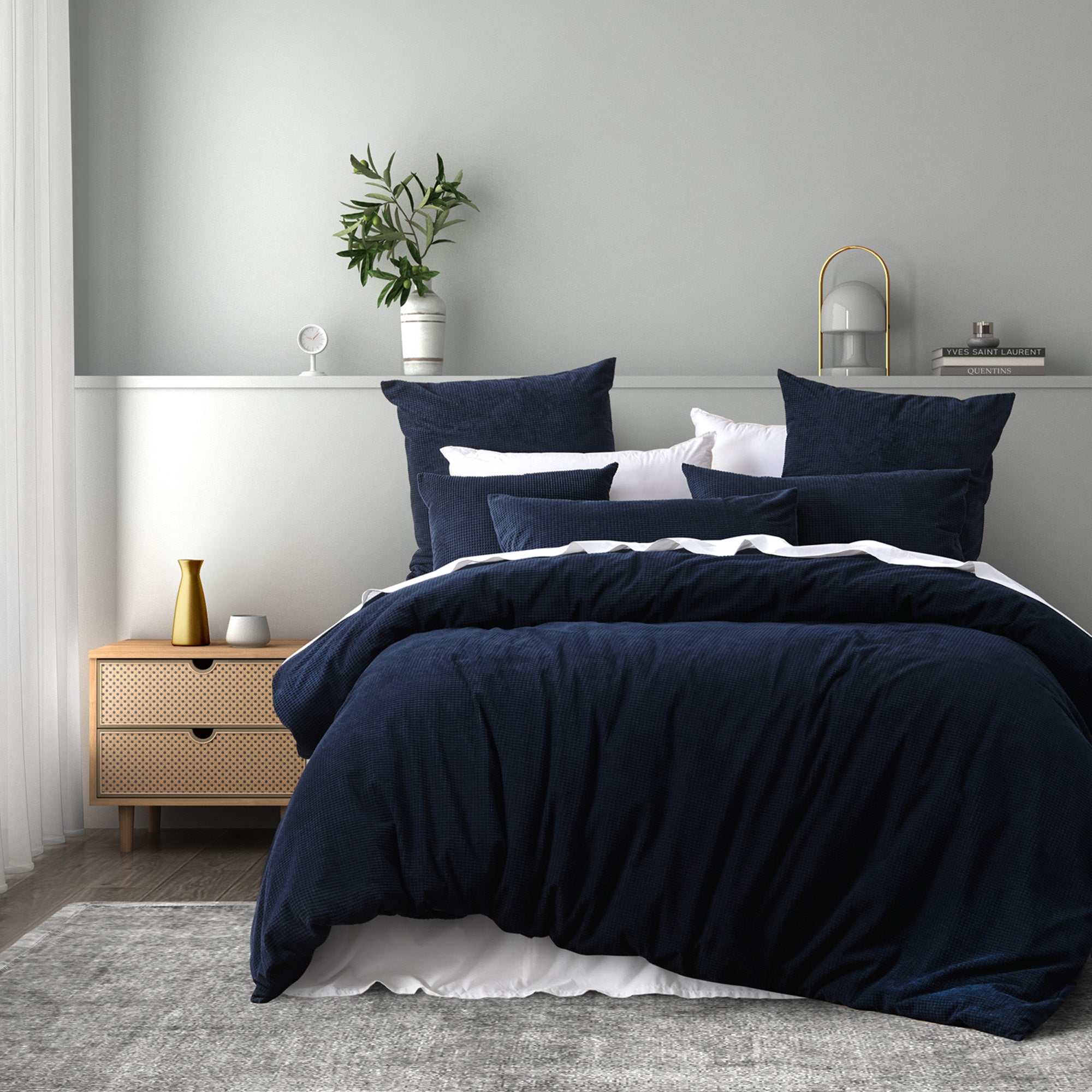 Lebron Indigo Quilt Cover Set By Bianca | Planet Linen