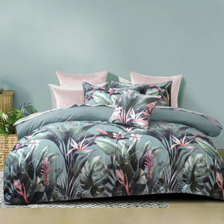 Mika Green Quilt Cover Set By Bianca