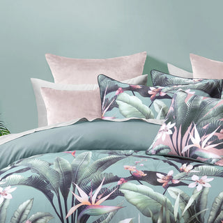 Mika Green Quilt Cover Set By Bianca