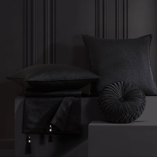 Octavia Black Round Cushion by Davinci