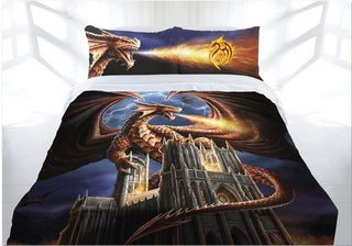 Dragon's Fury Quilt Cover Set by Anne Stokes