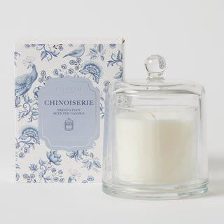 Chinoiserie Glass Cloche Scented Candle by Pilbeam Living