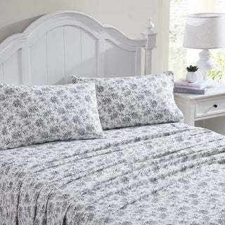 Faye Toile Black Flannelette Sheet Set by Laura Ashley