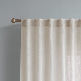 Flynn Blockout Single Concealed Tab Curtain in NATURAL by Zaab