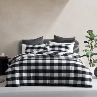 Hogan Slate Quilt Cover Set by Logan and Mason Platinum