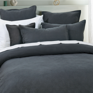 Hallston Charcoal Quilt Cover Set By Bianca