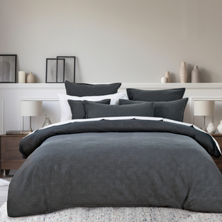 Hallston Charcoal Quilt Cover Set By Bianca