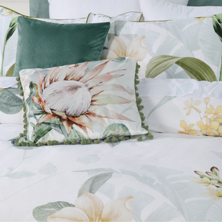 Helensvale White Square Cushion by Bianca