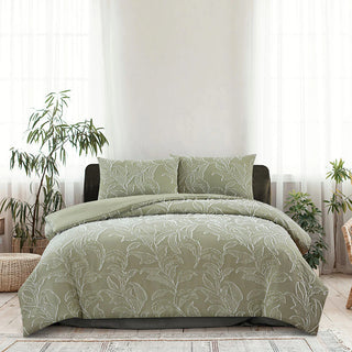 Kiah Pale Olive Quilt Cover Set by Ardor Boudoir