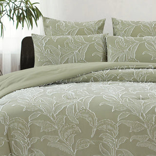 Kiah Pale Olive Quilt Cover Set by Ardor Boudoir