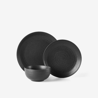 Jamie Charcoal 12-Piece Dinner Set by Hottie