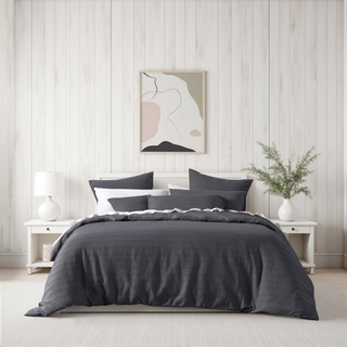 Kahlani Charcoal Quilt Cover Set By Bianca