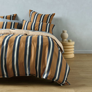 Beau Cinnamon Quilt Cover Set by Linen House