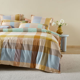 Eastwood Hazelnut Quilt Cover Set by Linen House