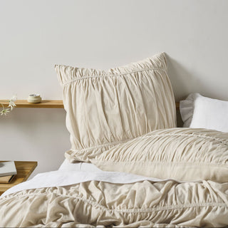 Layla Natural Quilt Cover Set by Linen House