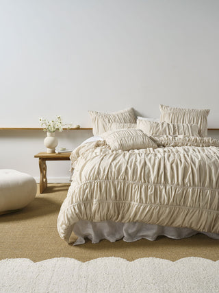 Layla Natural Quilt Cover Set by Linen House