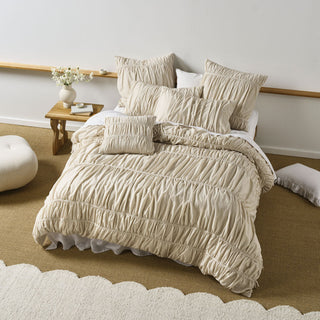 Layla Natural Quilt Cover Set by Linen House