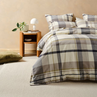 Lennon Stone Quilt Cover Set by Linen House