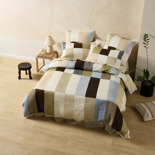 Mateo Khaki Quilt Cover Set by Linen House