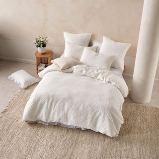 Vista White Quilt Cover Set by Linen House