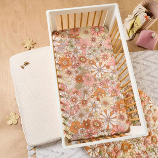 Flower Power 2 Piece Cot Fitted Sheet Set by Linen House Kids