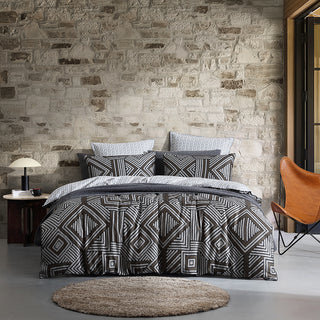Ashen Charcoal Quilt Cover Set by Logan and Mason