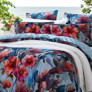 Azure Bloom Quilt Cover Set by Logan and Mason