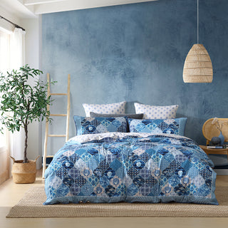 Balmain Blue Quilt Cover Set by Logan and Mason