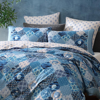 Balmain Blue Quilt Cover Set by Logan and Mason