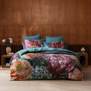 Bloomscape Teal Quilt Cover Set by Logan and Mason