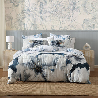 Belle Steel Quilt Cover Set by Logan and Mason