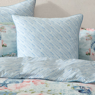 Delia Blue European Pillowcase by Logan and Mason