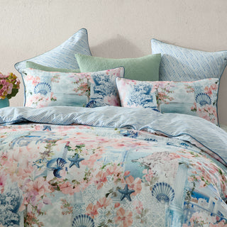 Delia Blue Multi Quilt Cover Set by Logan and Mason