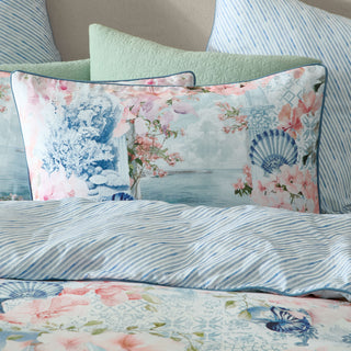 Delia Blue Multi Quilt Cover Set by Logan and Mason